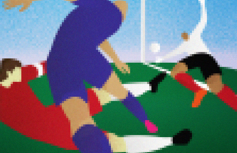 Illustration de joueur de foot en pixels
